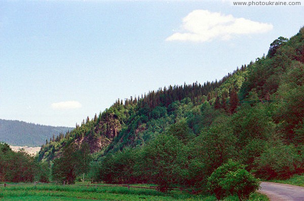 Pasichna. Rock over the floodplain Bystrytsia-Nadvirnianska Ivano-Frankivsk Region Ukraine photos