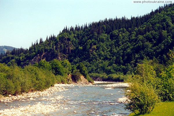 Pasichna. River Bystrytsia-Nadvirnianska (tributary of the Dniester) Ivano-Frankivsk Region Ukraine photos